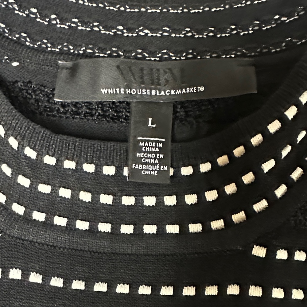 White House Black Market Black and White Dotted Tank Top - Picture 4 of 7